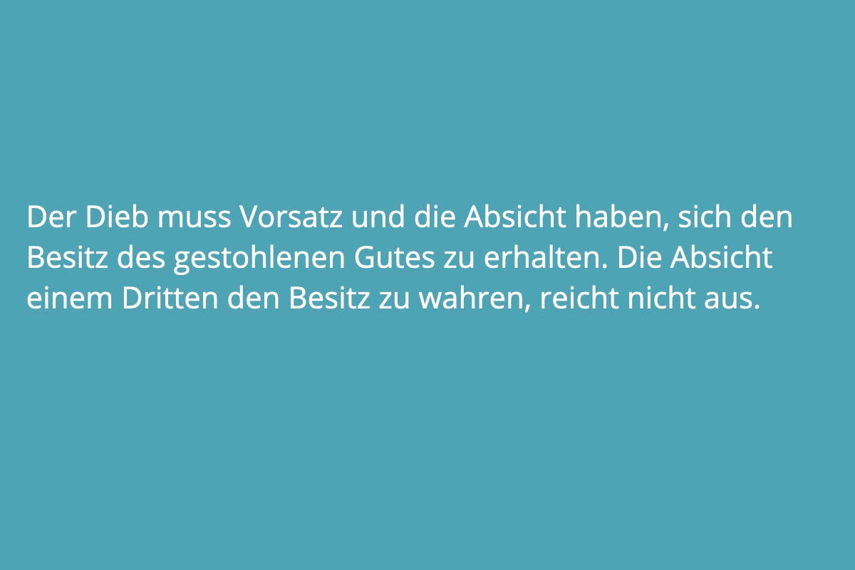 Räuberischer Diebstahl nach § 252 StGB: Vorsatz als Voraussetzung.