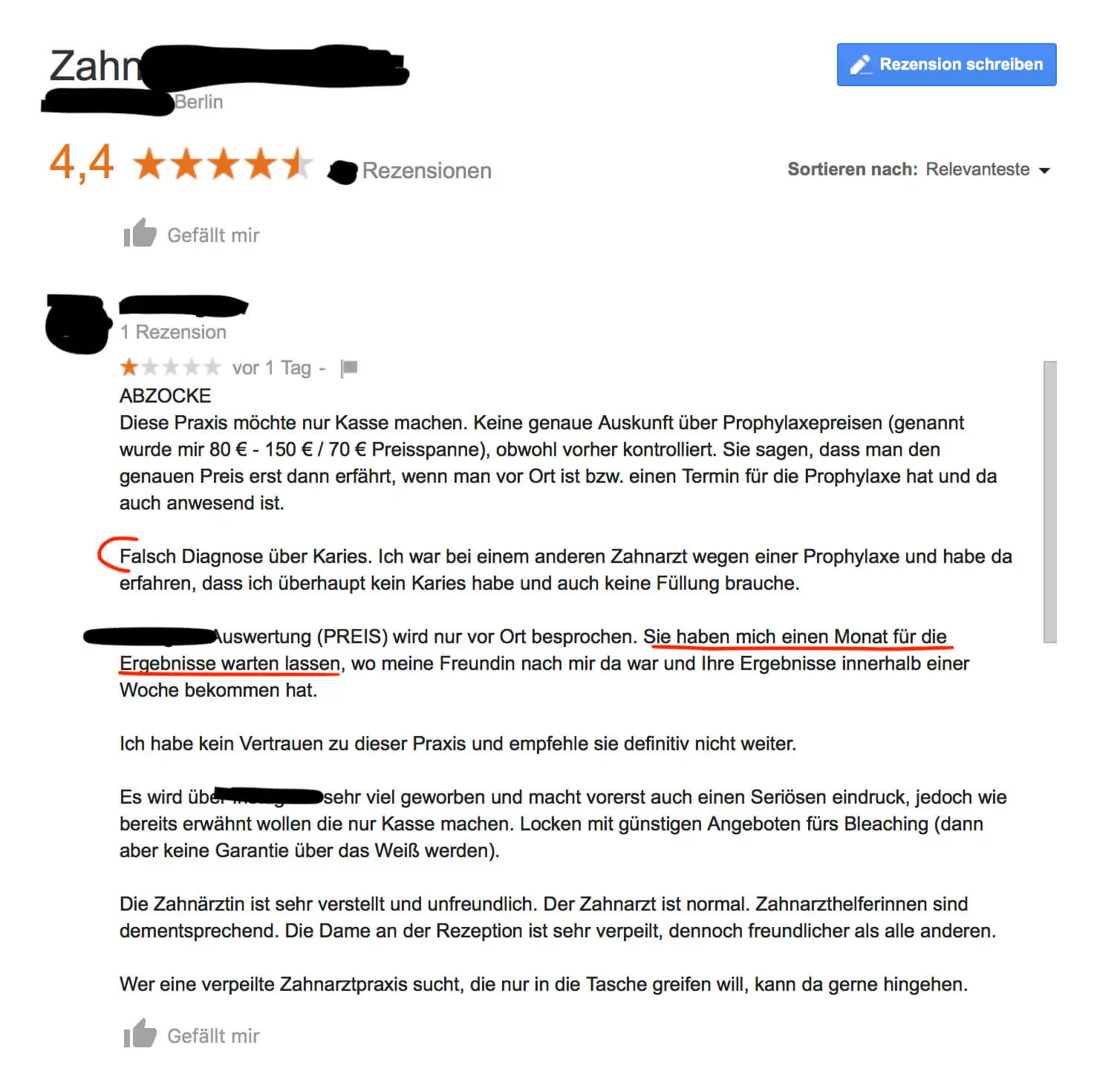 Negative Google Rezension löschen lassen